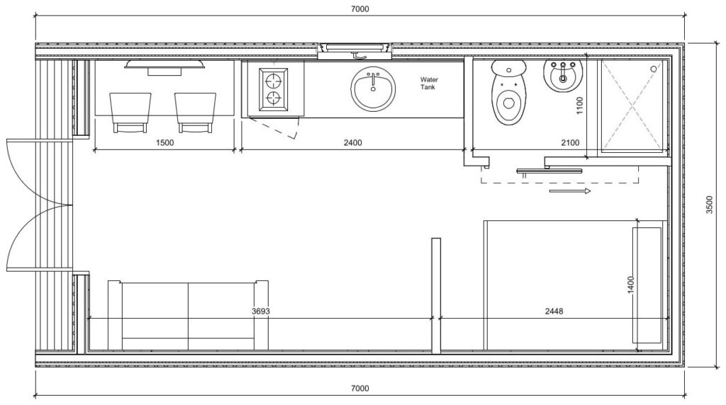 7m x 3.5m Maximus-Ground Floor Plan