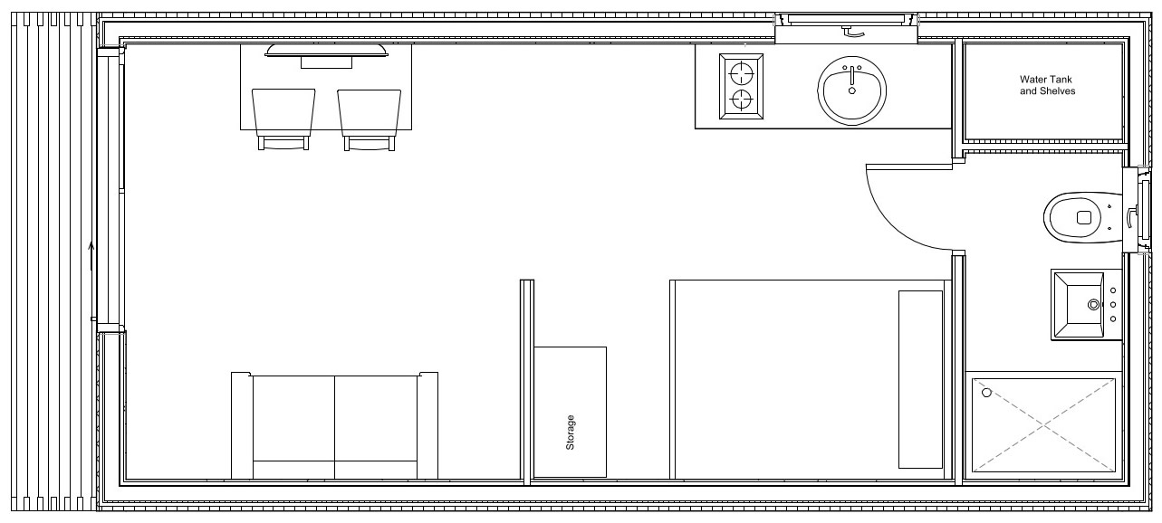 Lodge 8m x 3.5m x 3.5m LAYOUT A-Ground Floor Plan
