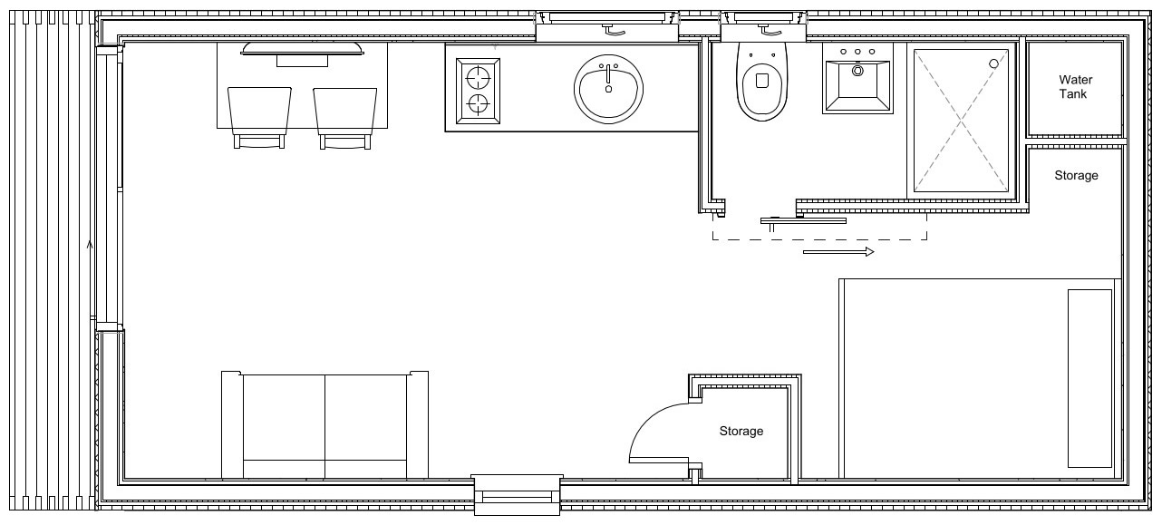 Lodge 8m x 3.5m x 3.5m LAYOUT B-Ground Floor Plan