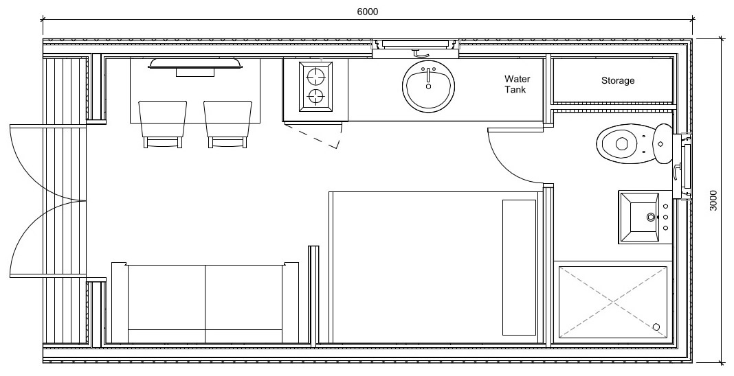 Premier 6m x 3m x 3m-Ground Floor Plan